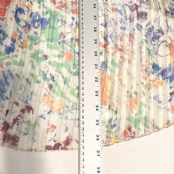 NWOT PURE SUGAR Skirt S Multicolor Abstract Print Pleated Faux-Wrap Midi-Length - Picture 10 of 10
